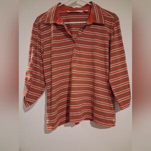 Tommy Hilfiger Striped Shirt in Orange and Gray